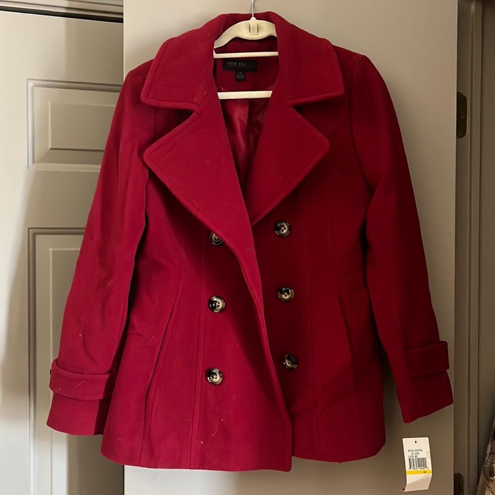 Red double breasted Jason Kole jacket. Women’s size M.